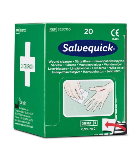 Cederroth Salvequick Laveuse de plaies, lingettes désinfectantes