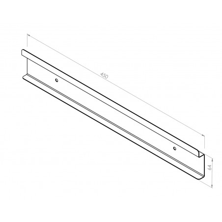 Rail de montage de cuvette en acier inoxydable pour panneau perforé