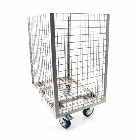 Chariot grillagé mobile en acier inoxydable