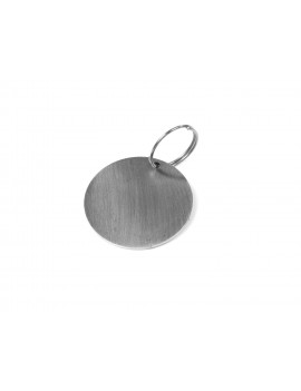 Porte-clés rond en acier inoxydable
