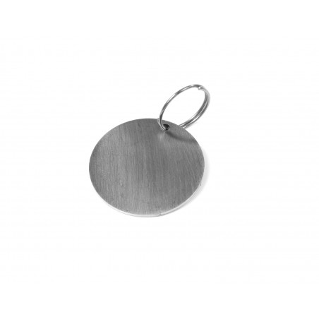 Porte-clés rond en acier inoxydable